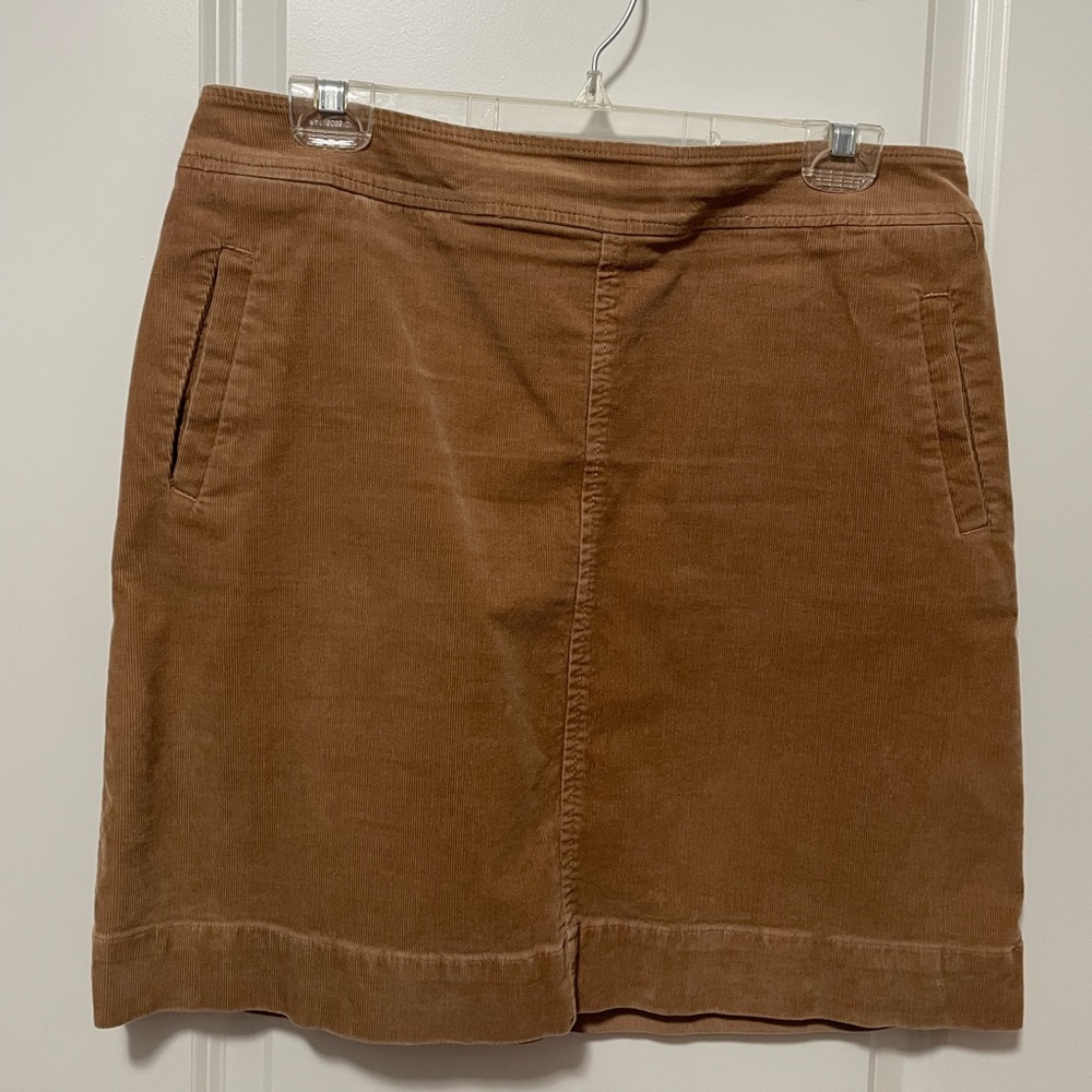 Talbots Size 12 Petite Dark Tan Corduroy Skirt